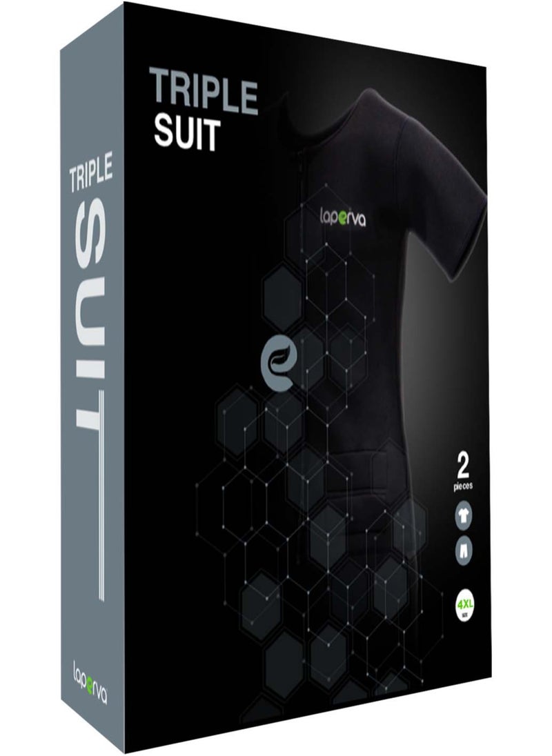 Laperva - Triple Suit For Effective Weight Loss And Fitness Enhancement - Black Neoprene/Nylon Sauna-Like Workout Suit - Image 1