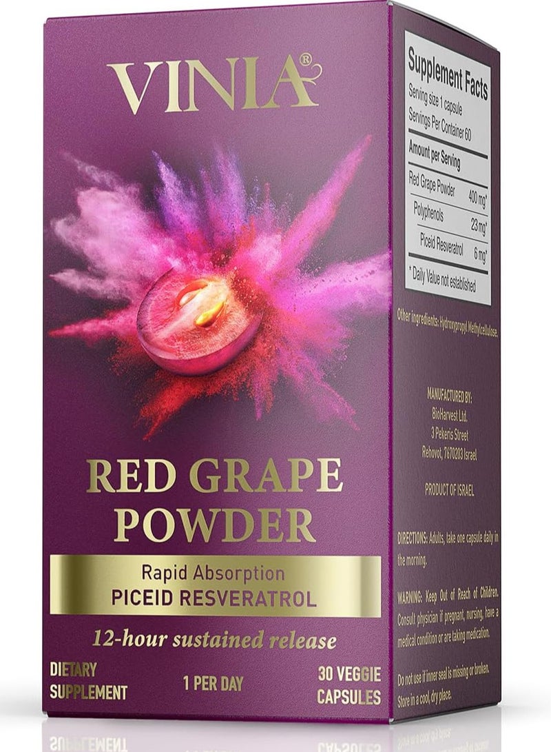 VINIA Red Grapes powder, 30 Capsule - Image 1