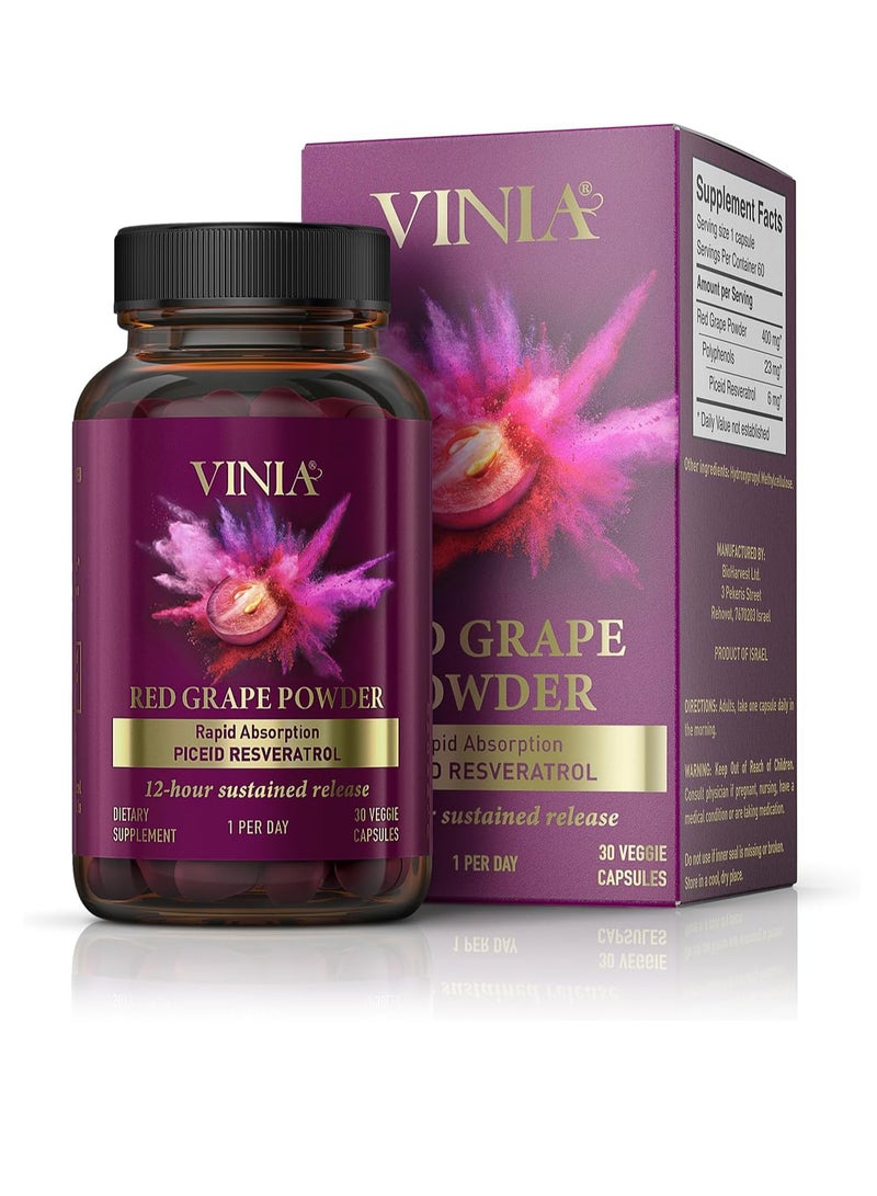 VINIA Red Grapes powder, 30 Capsule - Image 2