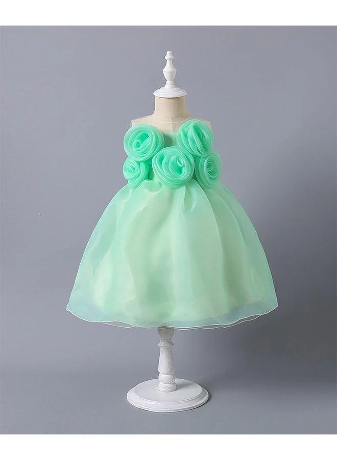 Mark & Mia Mark & Mia Back Bow Detailed Sleeveless Party Frock - Green