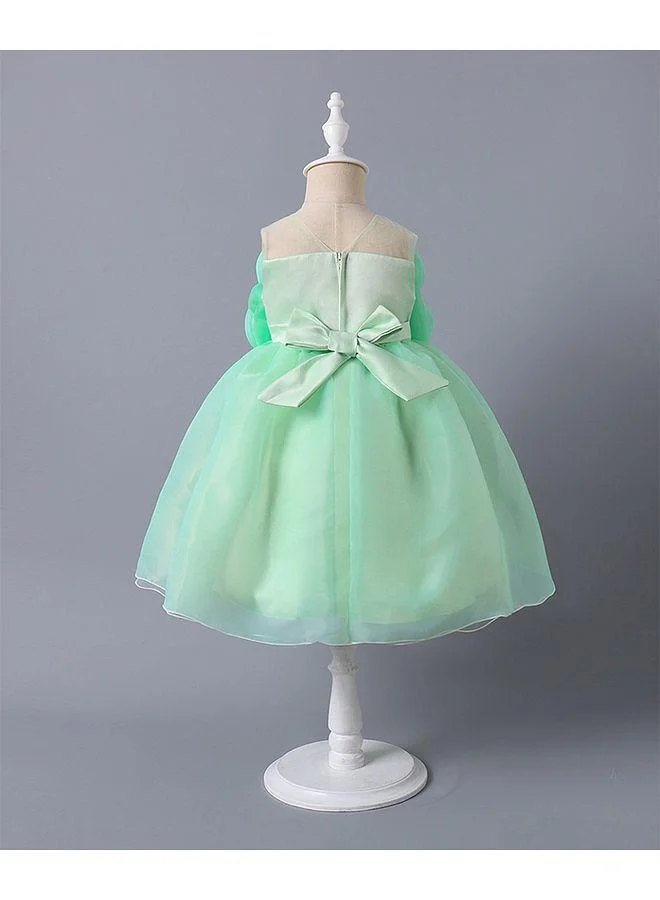 Mark & Mia Mark & Mia Back Bow Detailed Sleeveless Party Frock - Green