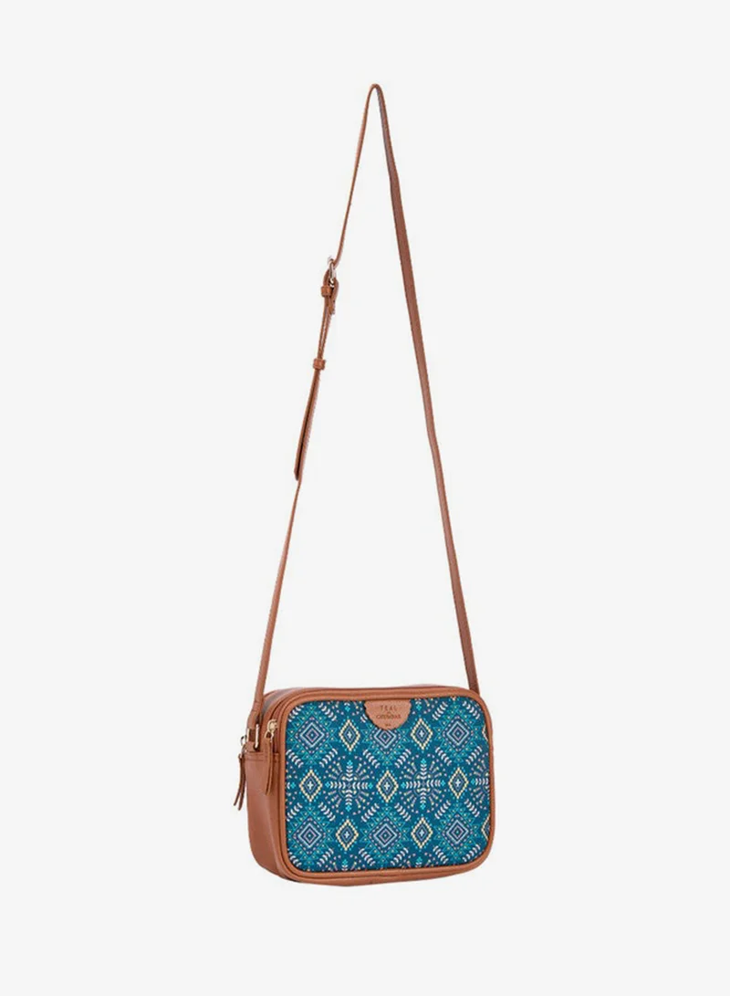 Chumbak Teal By Chumbak Mexico Aztec Box Sling Bag