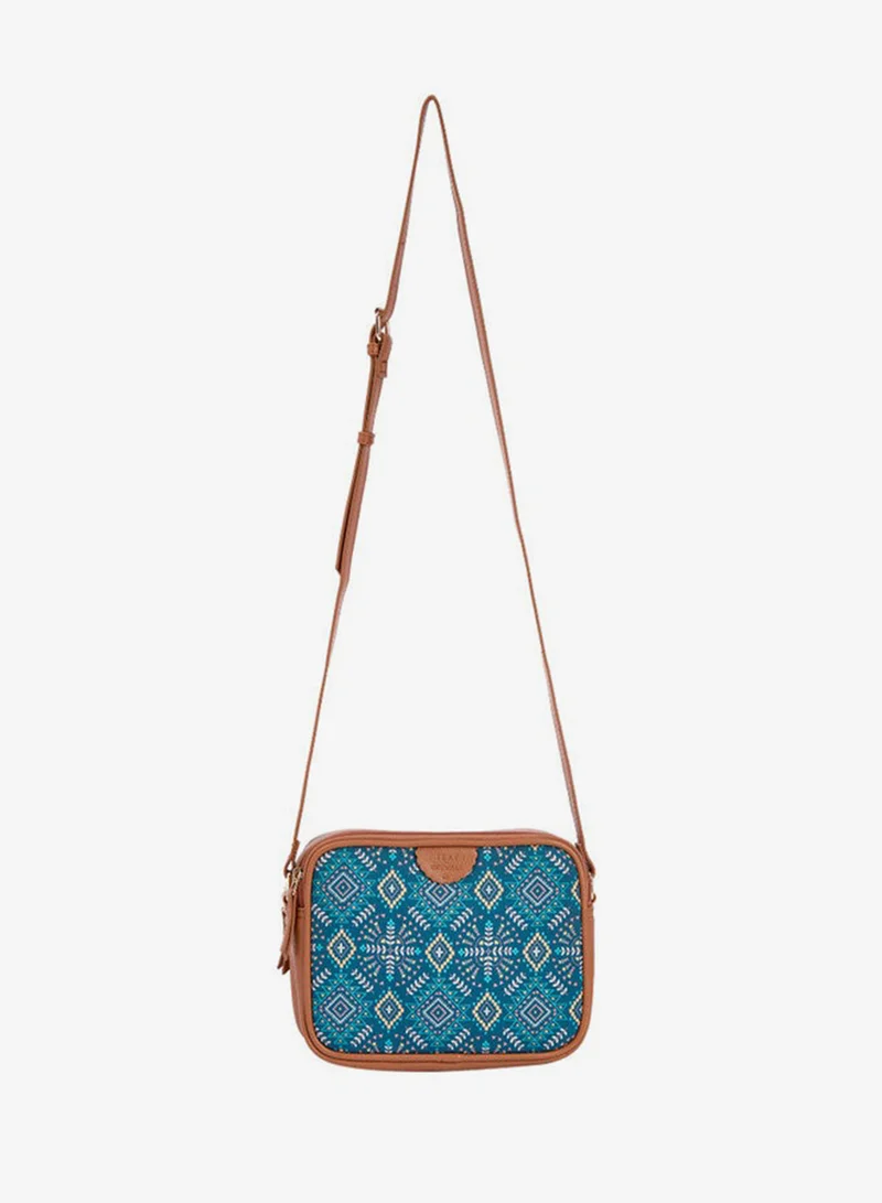 Chumbak Teal By Chumbak Mexico Aztec Box Sling Bag