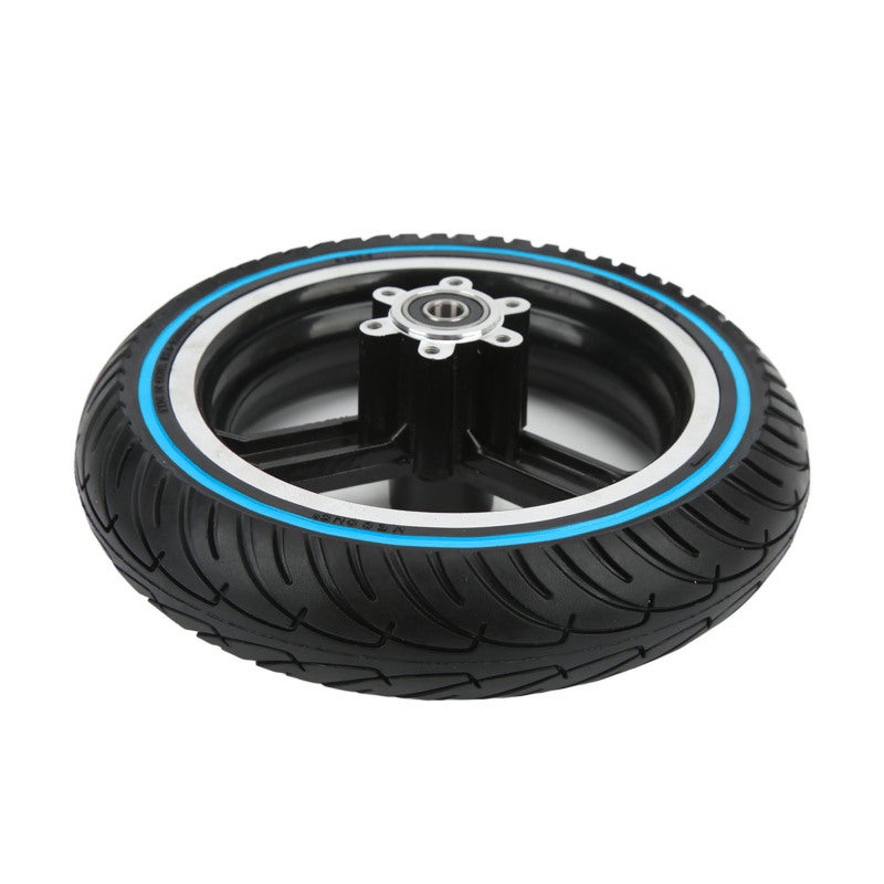 Electric Scooter Tire Blue Aluminum Alloy Hub Puncture Proof Honeycomb Design - Airless Wear Resistant Anti Shock Scooter Wheel for Replacement Modification - Image 2