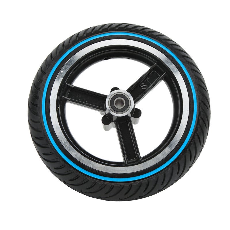 Electric Scooter Tire Blue Aluminum Alloy Hub Puncture Proof Honeycomb Design - Airless Wear Resistant Anti Shock Scooter Wheel for Replacement Modification - Image 3