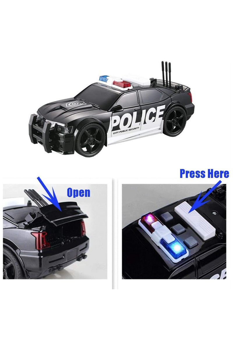 LS Police Car Toy for Kids 1:20 Scale Friction Powered Vehicle with Flashing Lights and Siren Sounds Pretend Play Chase and Rescue Toy for Boys Girls Everyday Play Gift - Image 4
