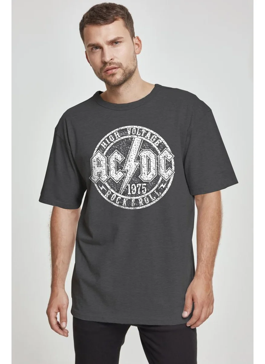 روك اند رول In The Circle Acdc Oversize Anthracite Short Sleeve Men's T-Shirt