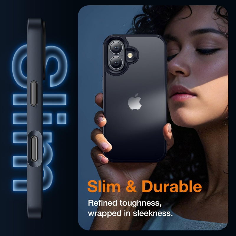 Yriklso for iPhone 16 Plus Phone Case, Shockproof for iPhone 16 Plus Case, Military Grade Drop Protection, Protective Hard Back Slim Translucent Case, Black - Image 5
