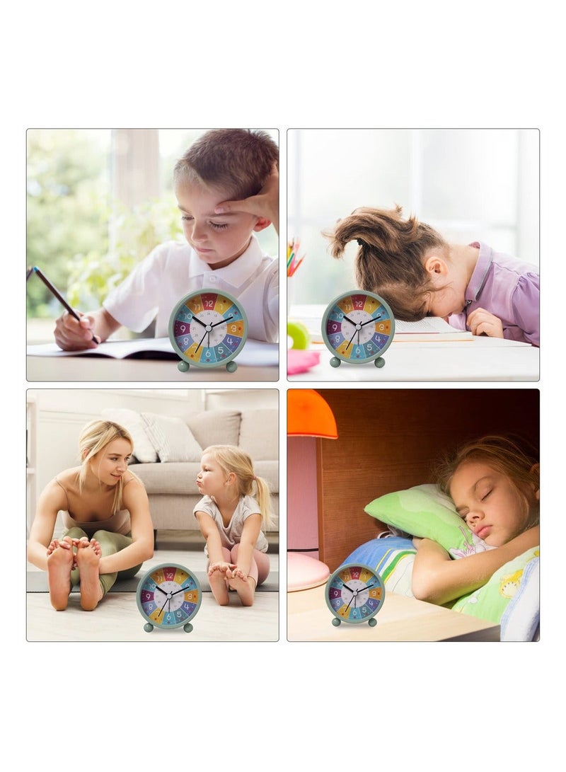 Y&D Children's Alarm Clock, Metal Digital Silent With Night Light, 3 Inch Cartoon Sleep Trainer Clock (Green)  - Image 5