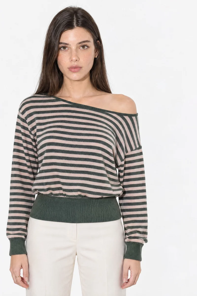 Busem BUSEM Women's Striped Long-sleeve Ribbed T-shirt
