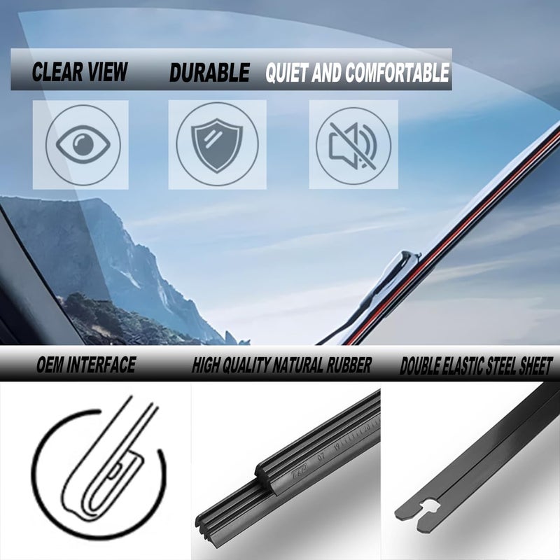 ATTKE OEM Quality All Season Wiper Blades Set - 26" + 22" for U/J - Image 4