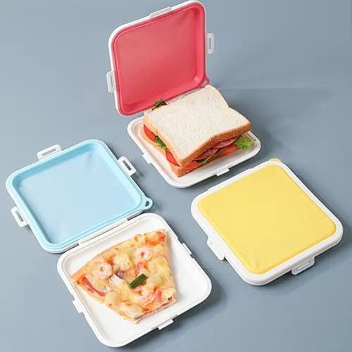 bosig Sandwich Storage Box Reusable Silicone Lunch Box Food Storage Case Microwave Safe Lunch Box Food Container Sandwich Boxes - Image 1