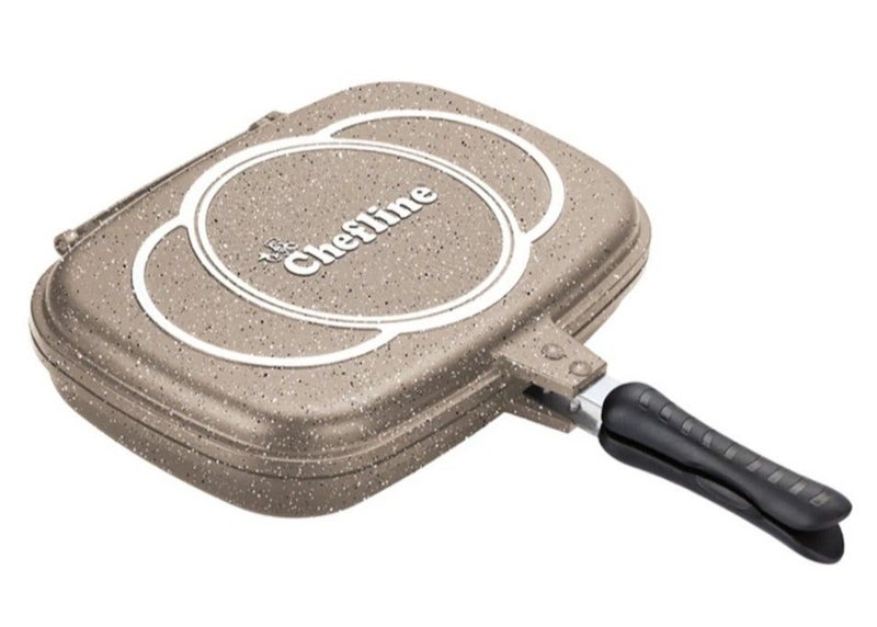 Chefline Marble Non-Stick Double-Sided Grilling Pan 36cm - Image 1