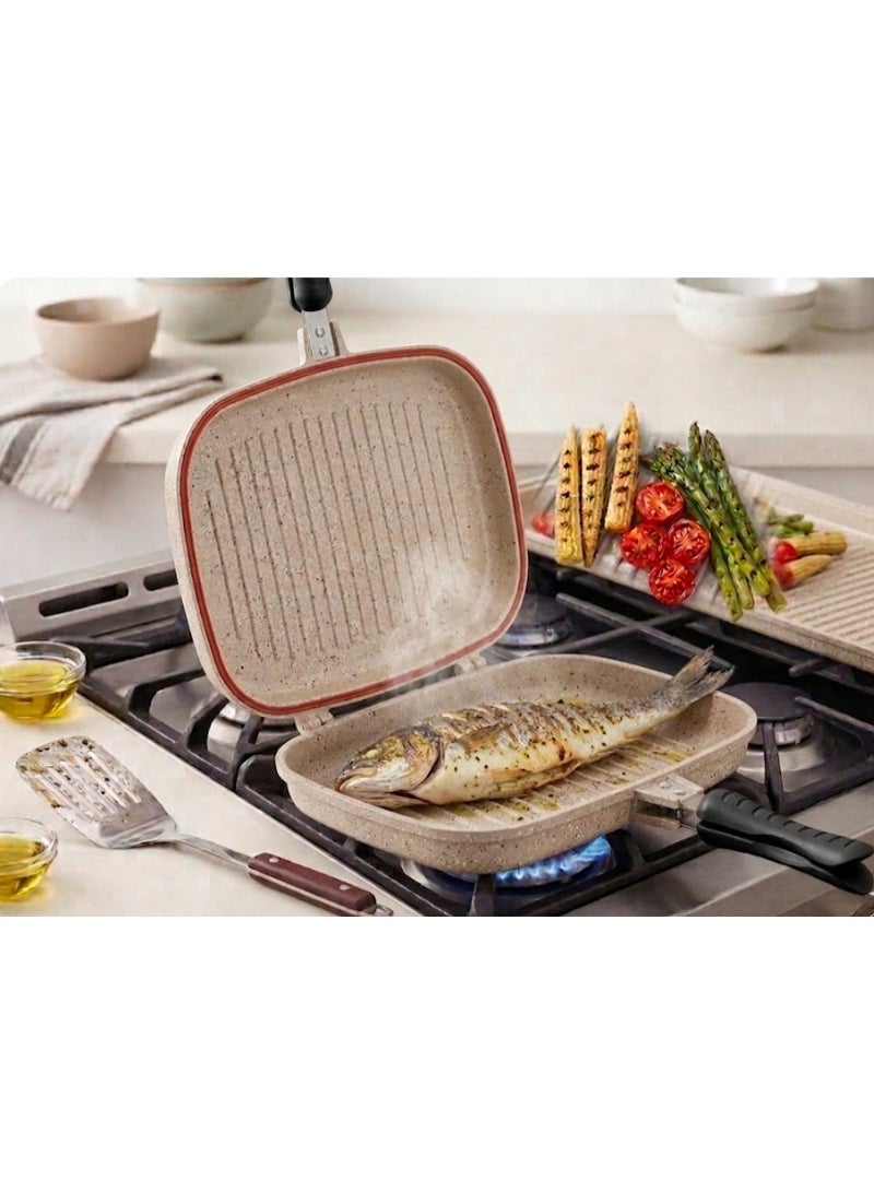 Chefline Marble Non-Stick Double-Sided Grilling Pan 36cm - Image 2