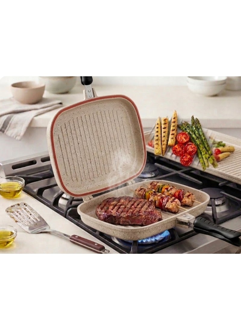Chefline Marble Non-Stick Double-Sided Grilling Pan 36cm - Image 3