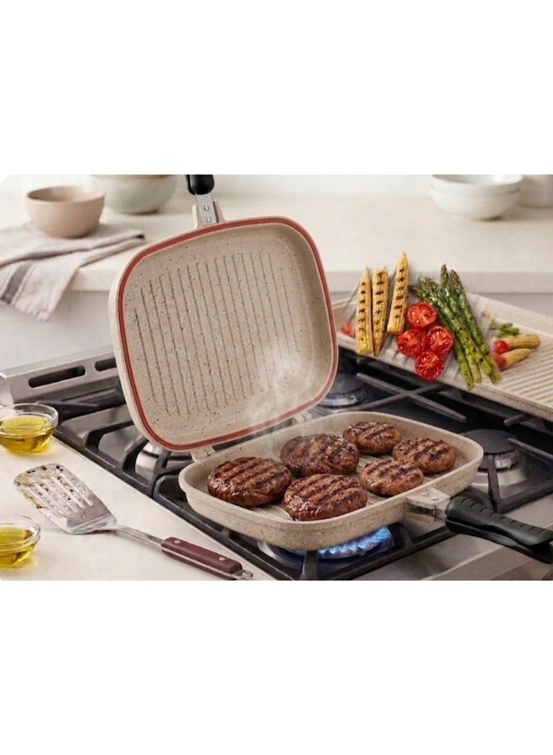 Chefline Marble Non-Stick Double-Sided Grilling Pan 36cm - Image 4