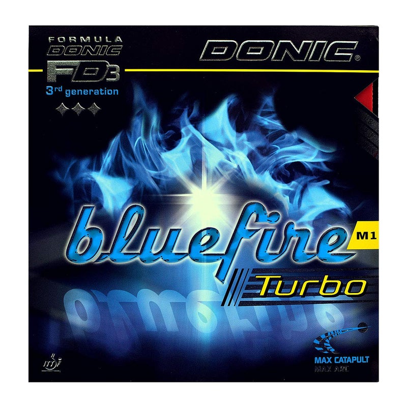 donic Blue Fire M1 Turbo Table Tennis Rubber, Colour - Red - Image 1