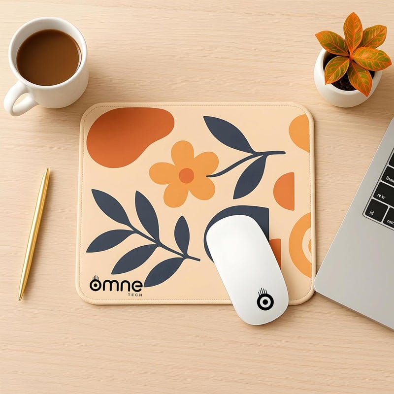 omne TECH Mousepad for Desk | Smooth Waterproof Surface, Anti-Slip Rubber Base, Durable & Comfortable Mouse Pad for Office, Laptop & Computer (RED) (Abstract Illustration) - Image 4