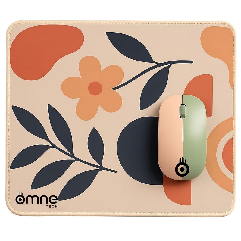 omne TECH Mousepad for Desk | Smooth Waterproof Surface, Anti-Slip Rubber Base, Durable & Comfortable Mouse Pad for Office, Laptop & Computer (RED) (Abstract Illustration) - Image 1
