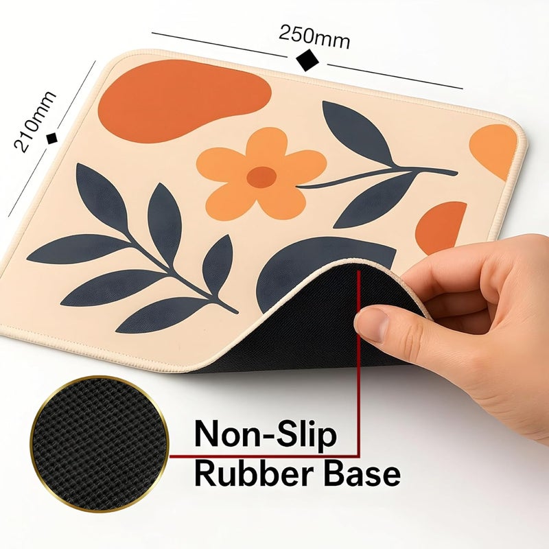 omne TECH Mousepad for Desk | Smooth Waterproof Surface, Anti-Slip Rubber Base, Durable & Comfortable Mouse Pad for Office, Laptop & Computer (RED) (Abstract Illustration) - Image 3