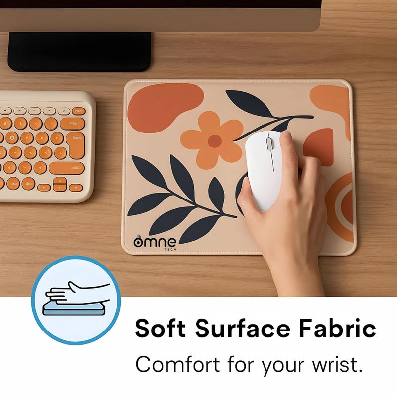 omne TECH Mousepad for Desk | Smooth Waterproof Surface, Anti-Slip Rubber Base, Durable & Comfortable Mouse Pad for Office, Laptop & Computer (RED) (Abstract Illustration) - Image 2