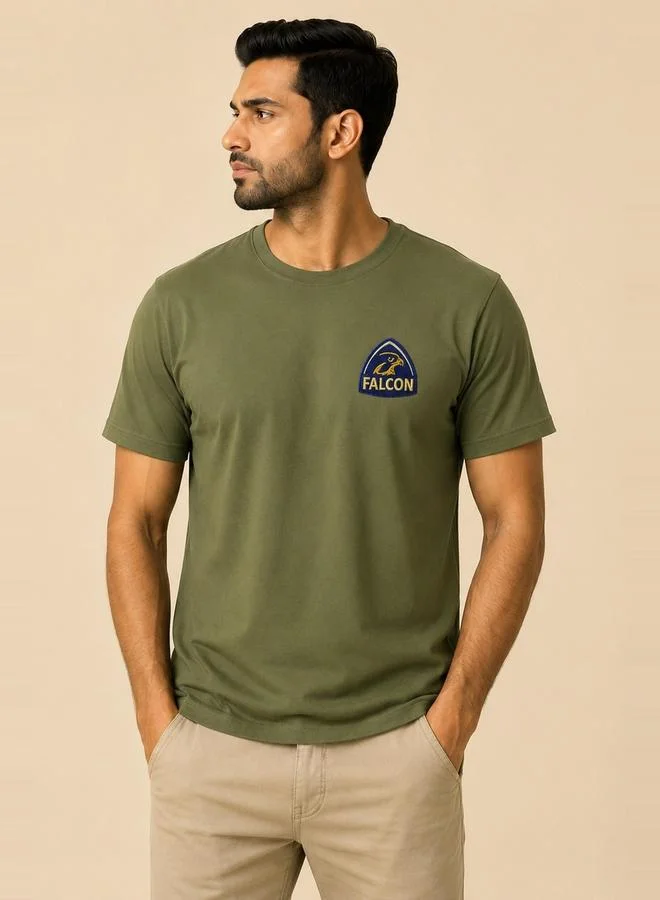 تايك تو Green Falcon Logo Graphic Print Regular Fit T-Shirt By Falcon