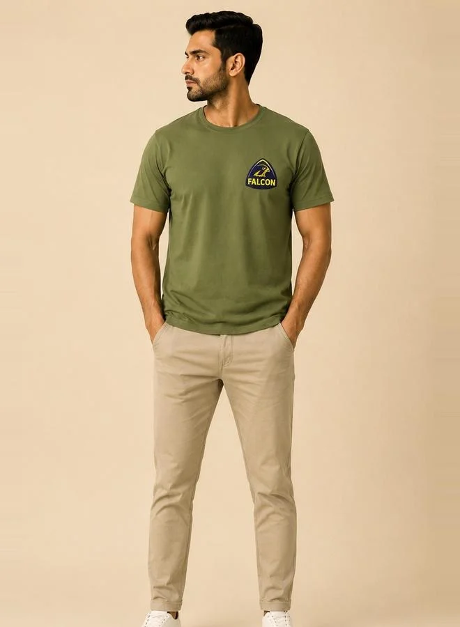 تايك تو Green Falcon Logo Graphic Print Regular Fit T-Shirt By Falcon