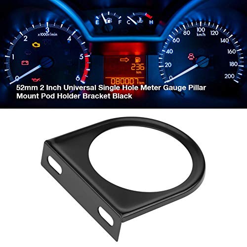 Aramox Gauge Bracket Holder, 52mm 2 Inch Universal Single Hole Meter Gauge Pillar Mount Pod Holder Black - Image 2