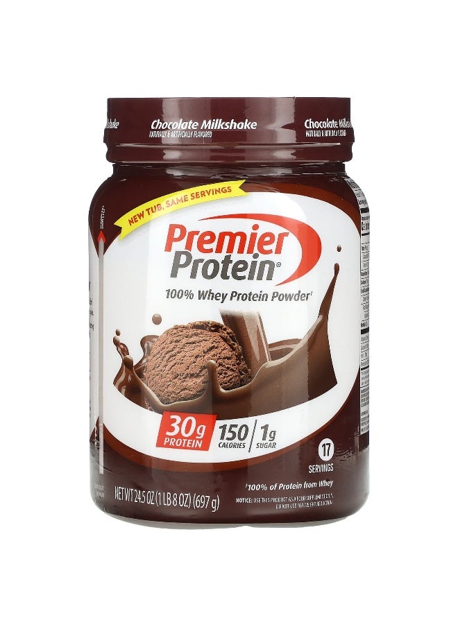 Premier Protein Premier Protein, 100% Whey Protein Powder, Chocolate Milkshake, 1 lb 8 oz (697 g)  - Image 1