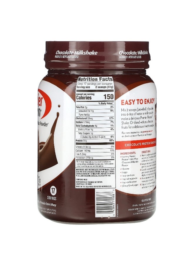 Premier Protein Premier Protein, 100% Whey Protein Powder, Chocolate Milkshake, 1 lb 8 oz (697 g)  - Image 2