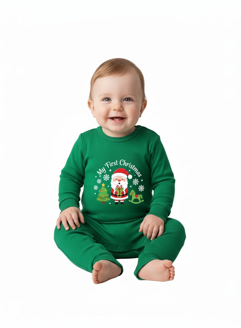 babyqlo My First Christmas Santa and Tree Unisex Romper - Image 1