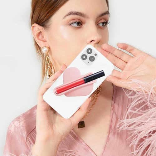 Rookii Heart Shape Lip Gloss Holder Phone Case, Lipstick Holder Phone Case.Silicone Lipgloss Holder, Adhesive Lip Gloss Balm Phone Card Holder for iPhone and Android (pink) - Image 5