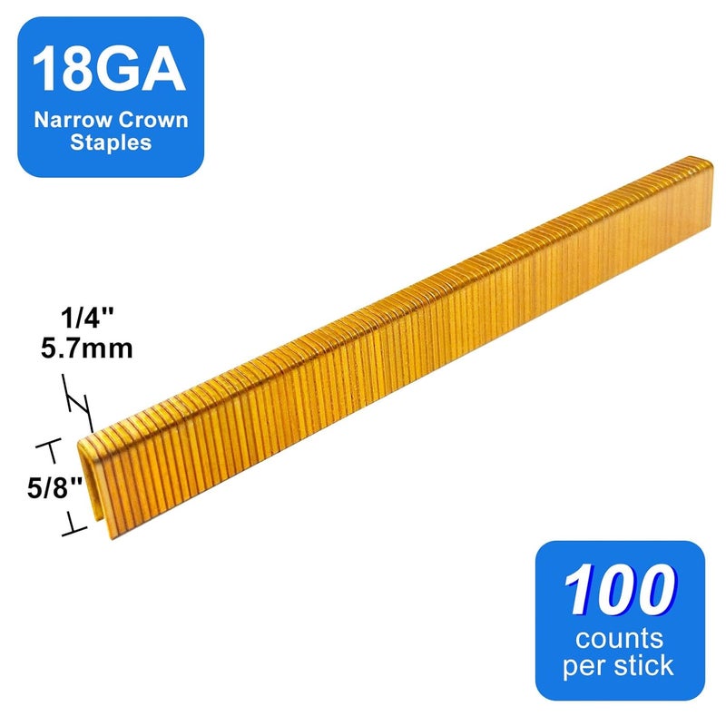 SimCos 18 Gauge 1/4" Narrow Crown Staples, Galvanized Upholstery Staples for 18 GA Pneumatic or Electric Stapler or Staple Gun (5/8"-3000 PCS) - Image 2