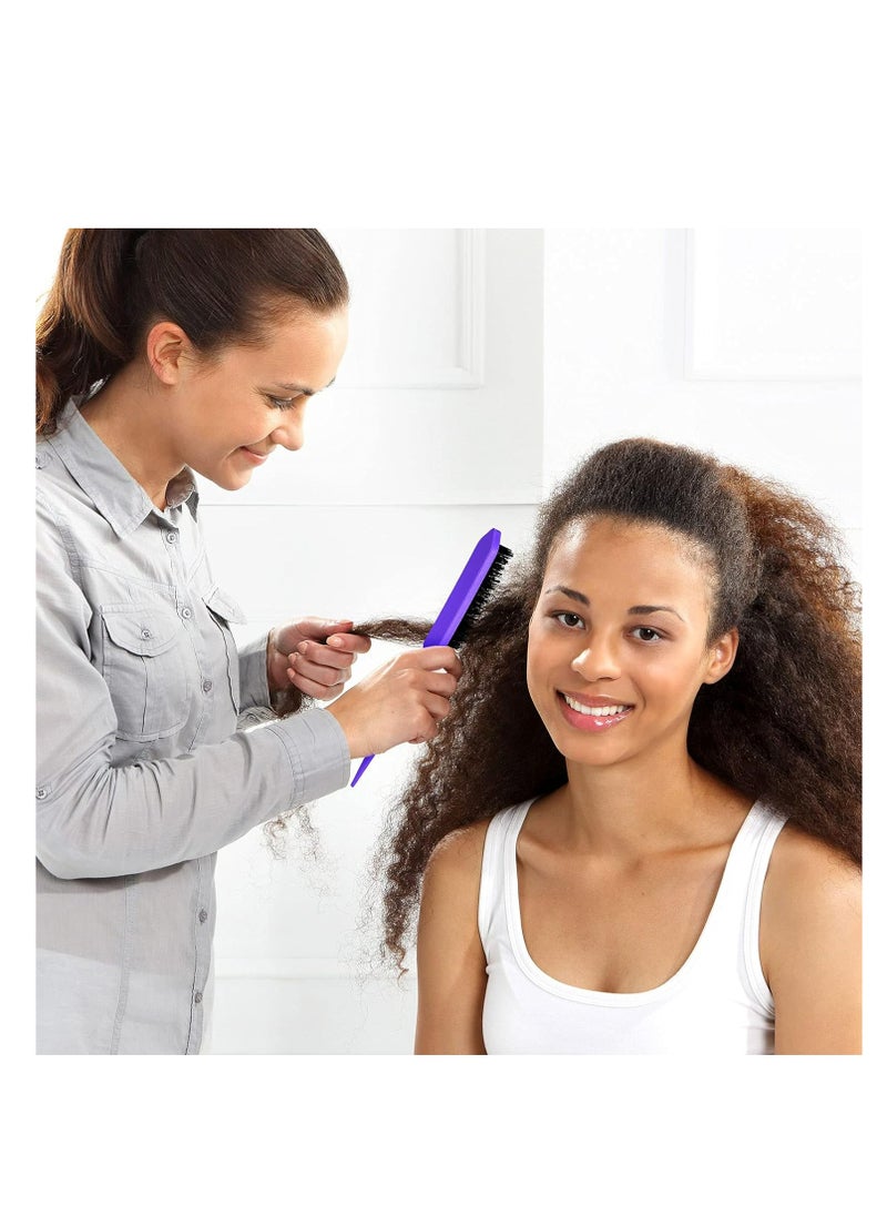 CARE AND SMILE - CARE AND SMILE Comb 3 Pcs Slick Back Hair Brush Set Bristle Hair Brush Edge Control Brush Teasing Comb for Women Baby Kids' Black Hair (Black) - Image 1