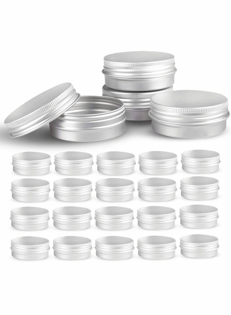 Barakah Round Aluminum Metal Tin Storage, 24 Pcs Jar Containers with Secure Screw Top Lids - Image 1