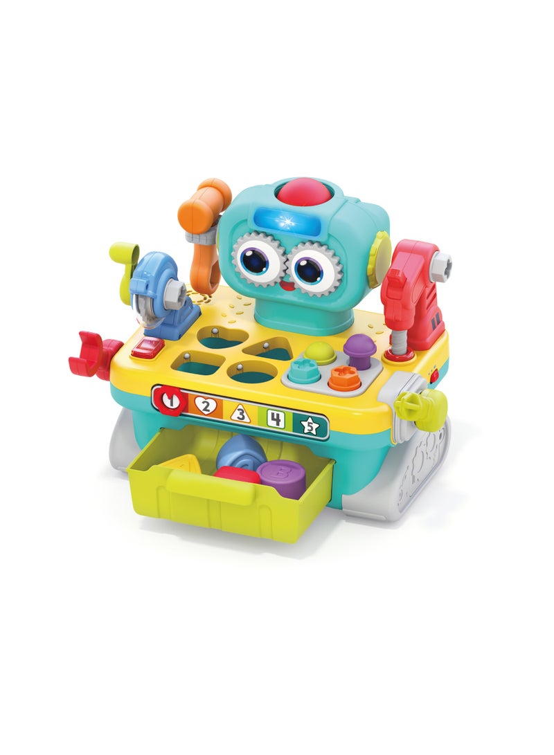 Hola 9-in-1 Robot Workbench for Toddlers 12+ Months | Kids Electronic Tool Bench with Electric Drill, Lights & Sounds | STEM Pretend Play Toy - Image 2