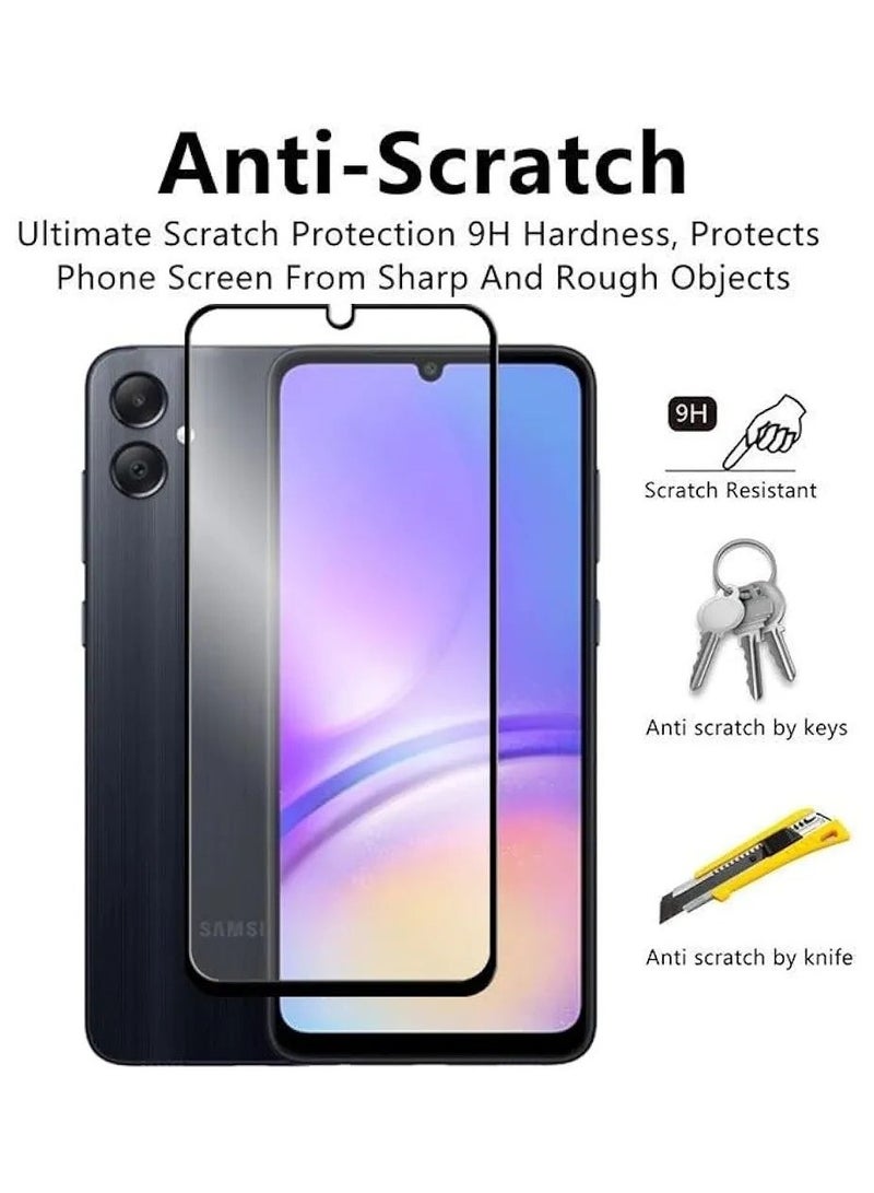 Denx Screen Protector for Samsung Galaxy A06 With Black Edge, Anti-Scratch, High Transparency, Anti-fingerprint, Anti Smudge, Premium Screen Protector Tempered Glass For Galaxy A06 - Image 2
