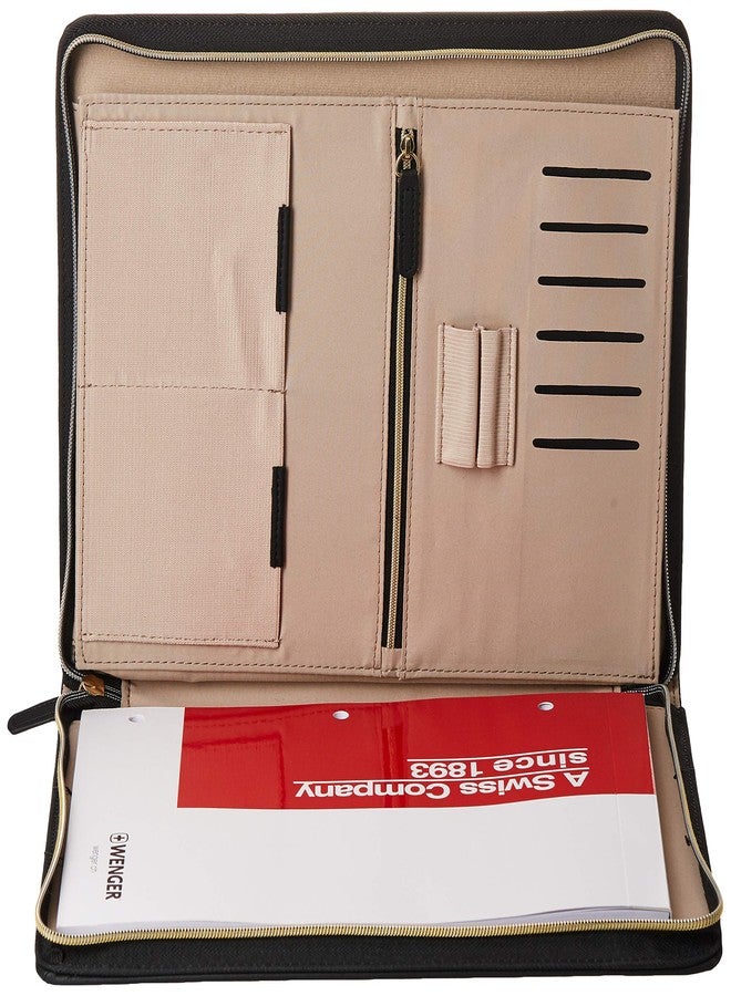 Wenger Amelie Women's Zippered Padfolio Envelope Card Holder, Black - Image 3