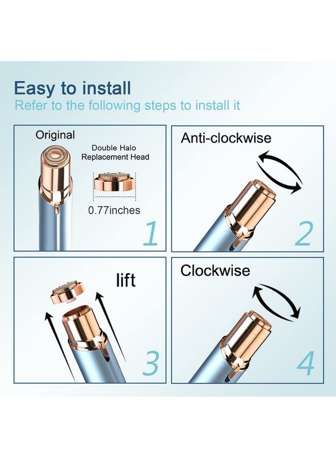 innobeaut Women'S Facial Hair Remover Replacment Heads Generation 2 Double Halo Perfect For Finishing Touch Flawless Gen 2 Facial Hair Removal,18K Gold-Plated 4-Pc Pack - Image 5