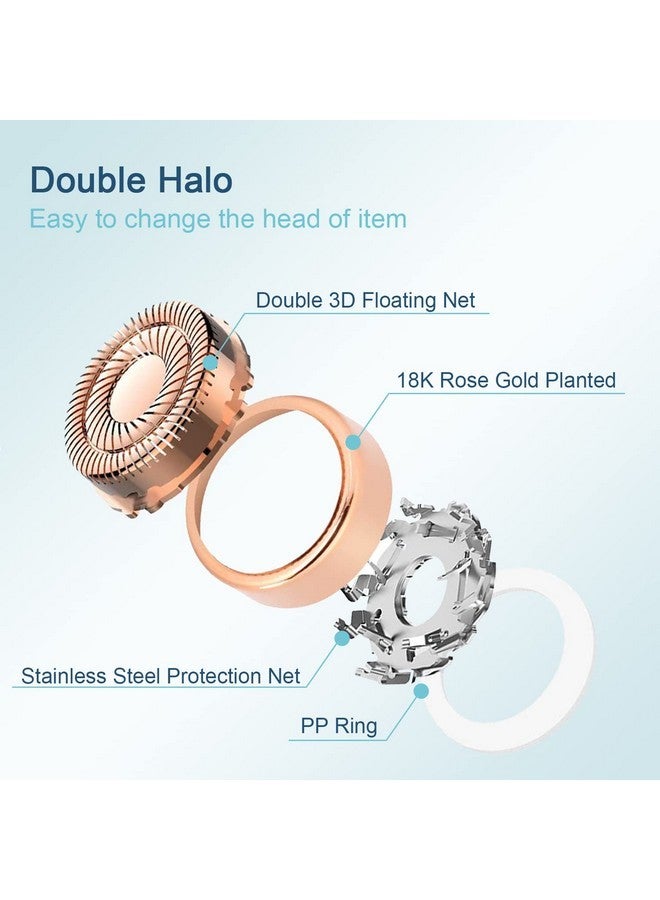 innobeaut Women'S Facial Hair Remover Replacment Heads Generation 2 Double Halo Perfect For Finishing Touch Flawless Gen 2 Facial Hair Removal,18K Gold-Plated 4-Pc Pack - Image 3