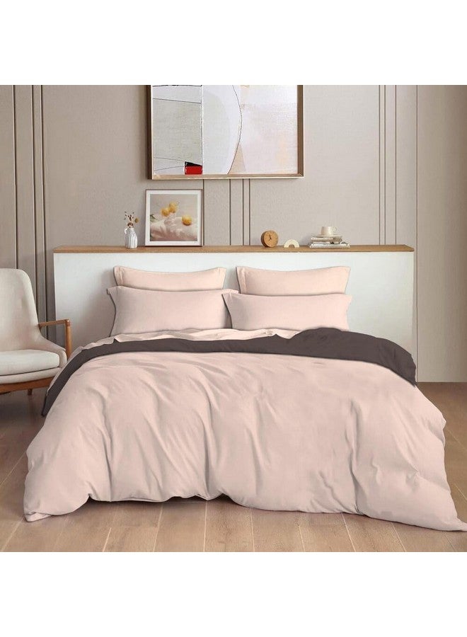 TIB 140 TC Glace Cotton Plain Duvet Cover King Size|Blanket Cover Double Bed|Quilt Cover Double Bed with Zipper 140 GSM, 90x100, Nude Pink - Image 1