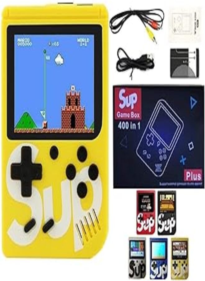 SUP - SUP Game Box Plus 400 in 1 Retro Games UPGRADED VERSION mini Portable Console Handheld Gift By PRIME TECH ™ (Yellow)) - Image 1
