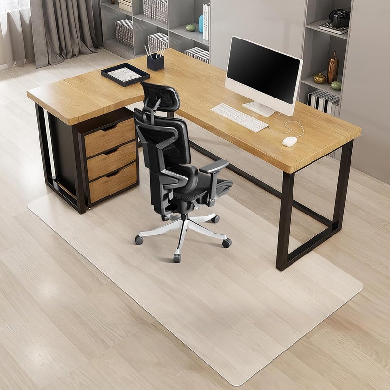 Kuyal Office Chair Mat for Hardwood Floor, 46'' x72'' Rectangle Transparent Desk Thick Durable Chair Mat for Rolling Chairs, Easy Glide, Floor-Protector - Image 1