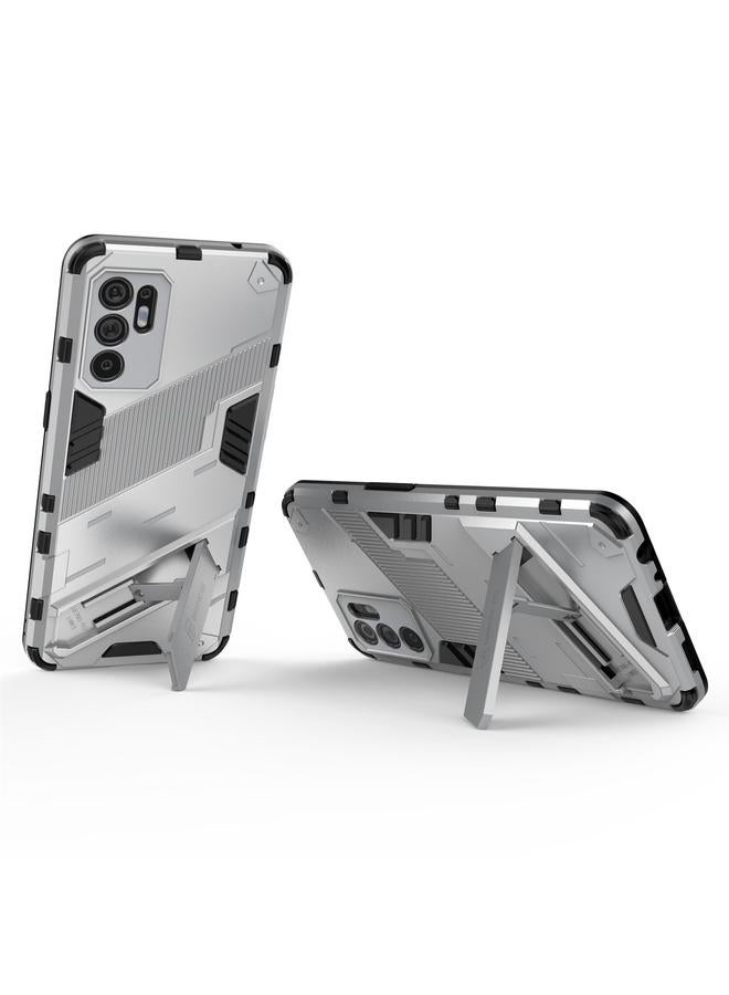 اس-توب جراب لهاتف OPPO Reno6 4G Punk Armor 2 في 1 PC + جراب TPU مقاوم للصدمات مع حامل غير مرئي - Image 4