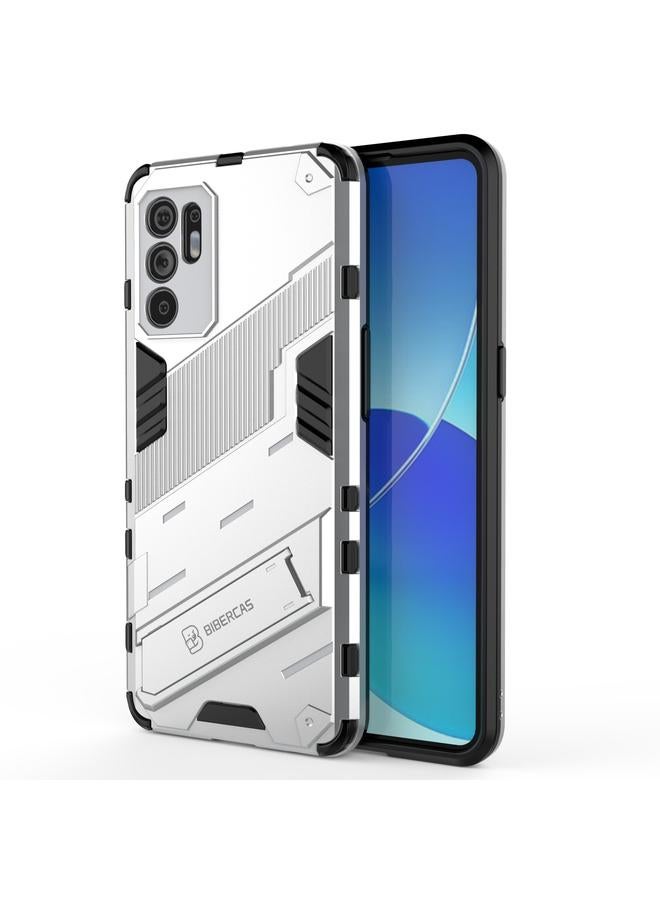 اس-توب جراب لهاتف OPPO Reno6 4G Punk Armor 2 في 1 PC + جراب TPU مقاوم للصدمات مع حامل غير مرئي - Image 1