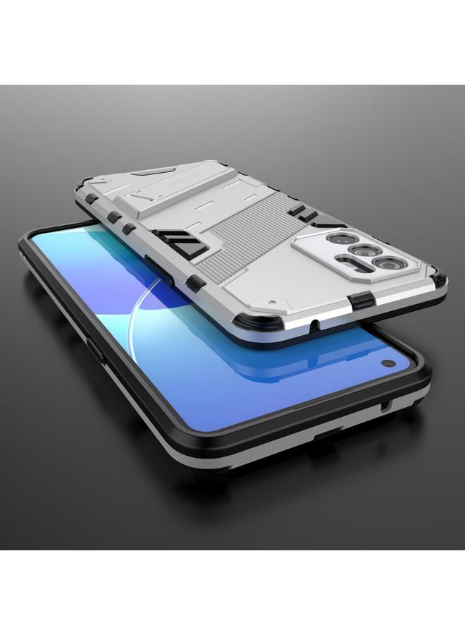 اس-توب جراب لهاتف OPPO Reno6 4G Punk Armor 2 في 1 PC + جراب TPU مقاوم للصدمات مع حامل غير مرئي - Image 5