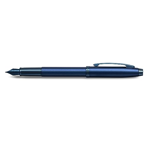 SHEAFFER قلم حبر سائل شيفر هدية 100 9371 أزرق ساتان مع حواف زرقاء | قلم حبر سائل بحجم متوسط | مجموعة هدايا قلم مميزة - Image 5