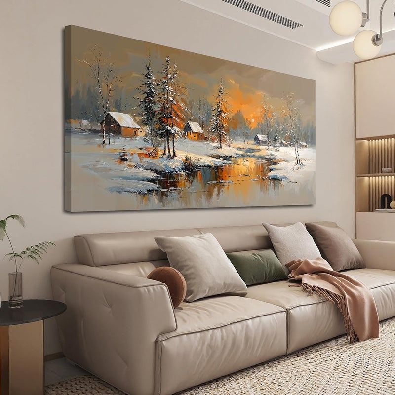 EMODA Nature Coastal Wall Art 60x120 cm Framed – Modern Framed Landscape Canvas Print | Large Framed Canvas Print for Living Room Bedroom Home Office Wall Decoration – Premium Quality Artwork for Modern Interior Styling - Image 1