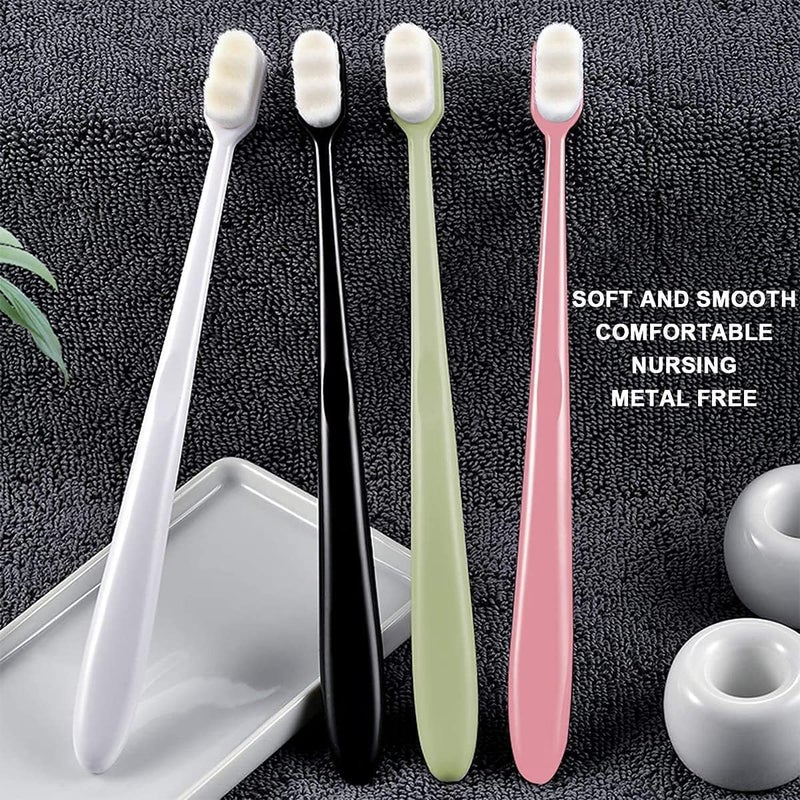 KASTWAVE Extra Soft Toothbrush for Sensitive Gums, Micro Nano Manual Toothbrushes with 20000 Soft Floss Bristle for Pregnant Women, Elderly, Adult, Kid, Braces and Gum Recessions (Black, White, Green, Pink) - Image 4
