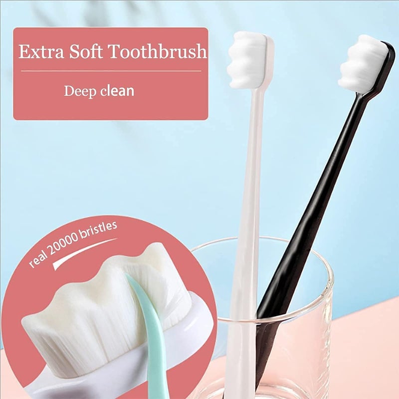 KASTWAVE Extra Soft Toothbrush for Sensitive Gums, Micro Nano Manual Toothbrushes with 20000 Soft Floss Bristle for Pregnant Women, Elderly, Adult, Kid, Braces and Gum Recessions (Black, White, Green, Pink) - Image 5